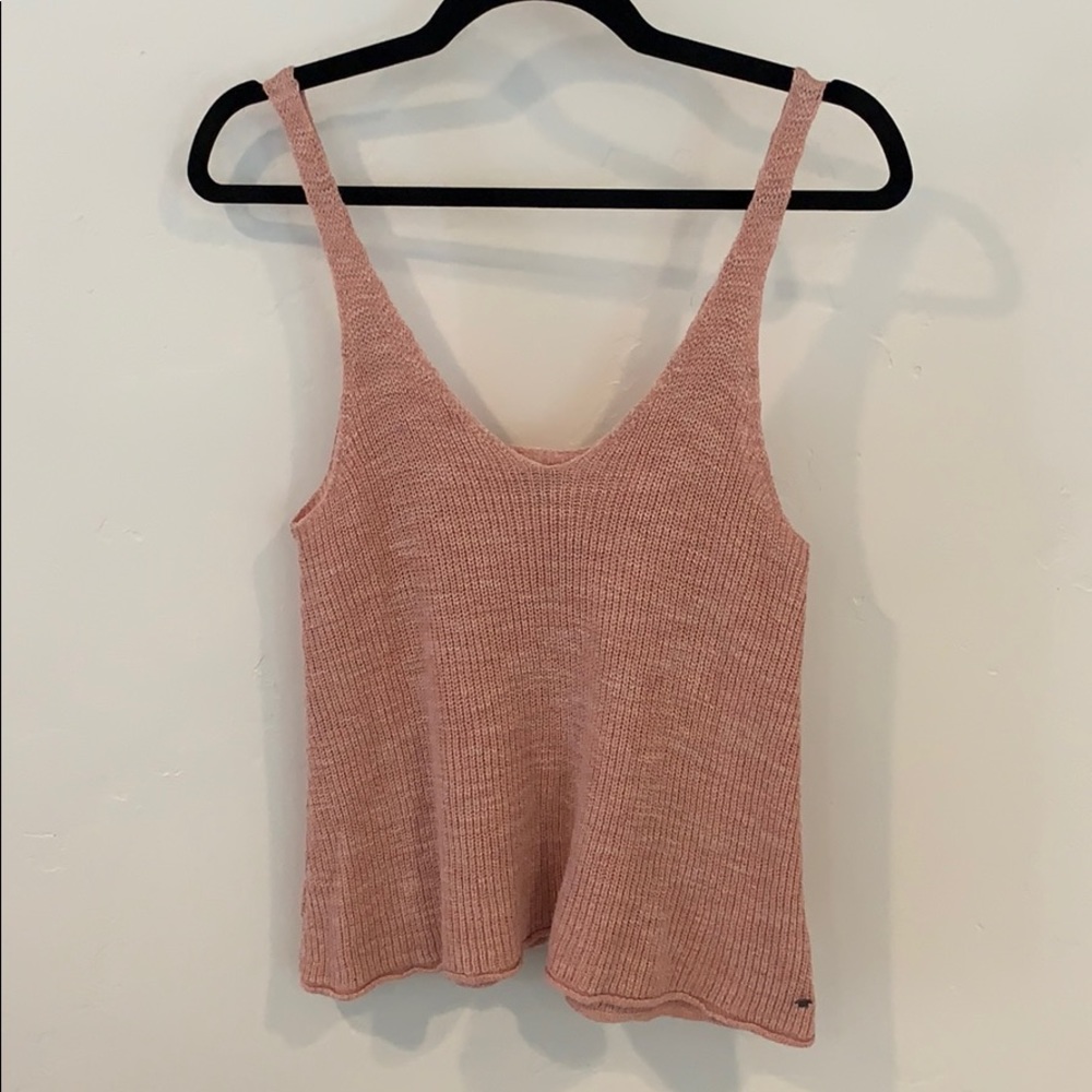 Soft Pink Knit Tank Top in Large from AEO